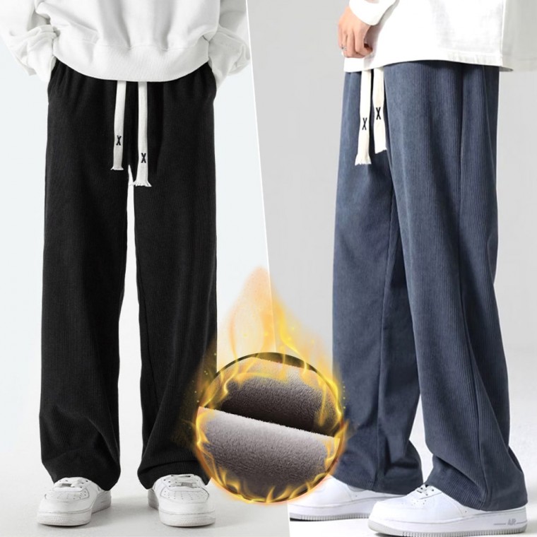 [도매라인]*재고소진땡처리 맨즈 코듀로이팬츠 남자 트레이닝팬츠 남성용 겨울기모바지 밴딩기모팬츠