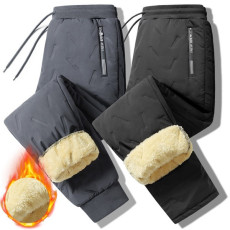2배두툼+촘촘한 융털패딩바지(2XL- 6XL) 남자기모트레이닝 양털 바지 겨울바지 밴딩바지