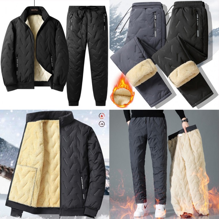 겨울 상하의 세트 융털 패딩바지 방한 점퍼 자켓 보온 경량 트레이닝 팬츠 남자 남성