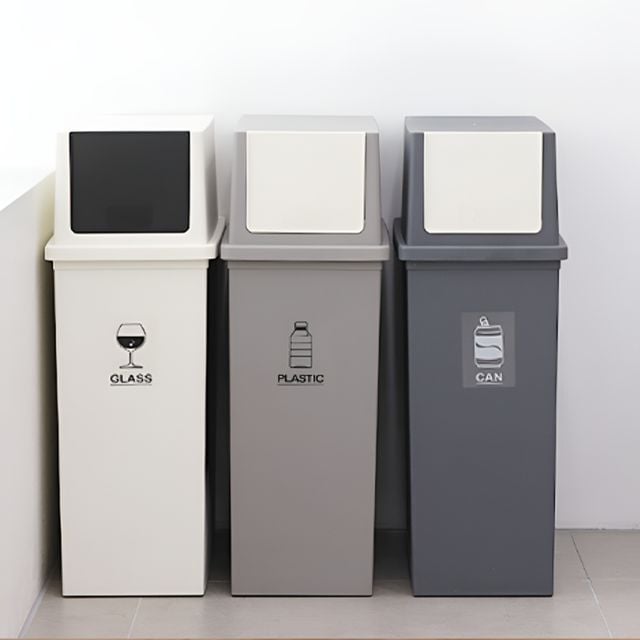 분리수거함 푸쉬도어 50L 대용량 휴지통 쓰레기통(국내생산/하비디자인)