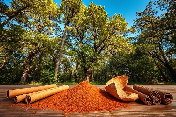 계피나무와 계피 스틱 컬렉션