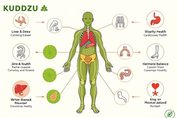 칡의 주요 효능을 정리한 인포그래픽