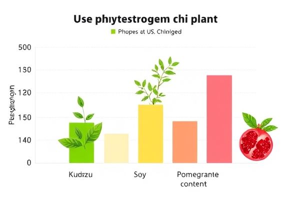 칡과 다른 식품의 식물성 에스트로겐 함량 비교 그래프